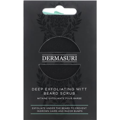 Dermasuri, Gezichts- en Halsexfoliatiehandschoenen voor Mannen met Baarden, 1 Handschoen