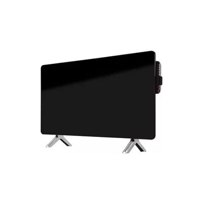 Quality Heating – QH-GD Serie infrarood paneel vrijstaand – Glazen infrarood verwarmingspaneel verplaatsbaar – infrarood verwarming - Met ingebouwde wifi thermostaat - Met afstandsbediening - Zwart - 720 Watt - 60 x 120 cm