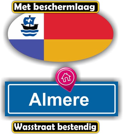 Jerma - Almere - Vlag - Auto - Sticker - set 2 st - Ovaal 13x7 cm - 13x6 cm - Zelfklevend - Vinyl