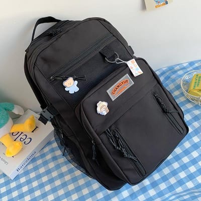 Nieuwe Schooltas voor Basisschoolleerlingen Meisjes Meerlaags Middelbare Schoolleerlingen Middelbare Schoolleerlingen Rugzak gray