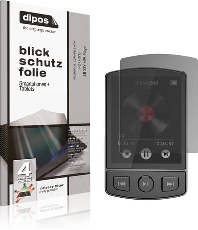 dipos – Matte Privacy Screenprotector geschikt voor PORFOYO LB-ZZY MP3-Player | Anti-Spy Beschermfolie