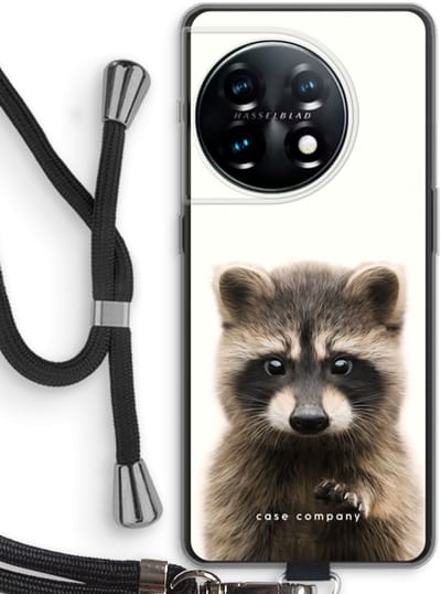Case Company® - Hoesje met koord geschikt voor OnePlus 11 hoesje met Koord - Rocco - Telefoonhoesje met Zwart Koord - Bescherming aan alle Kanten en Over de Schermrand