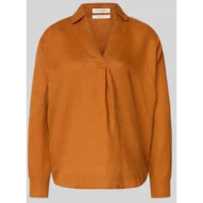 regular fit linnen blouse met V-hals