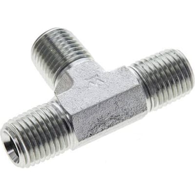 1/4'' NPT Buitendraad Verzinkt Stalen T-stuk 275 Bar - Hydrauliek - FL3T-M-EZ-014N
