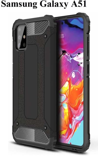 Hoesje Geschikt Voor Samsung Galaxy A51 Hybrid Armor Hoesje - Zwart