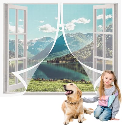 Magnetisch Hor - Raamhor Vliegengordijn - Insecten Buiten Houden - Zelfsluitend - 60x100 cm - Wit