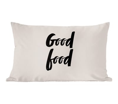 Sierkussens - Kussentjes Woonkamer - 50x30 cm - Spreuken - Eten - Koken - Good food - Quotes - Good food