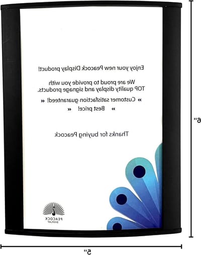 Gebogen kantoor zakelijke deurbordhouder | Aluminium muurbevestiging naamplaathouder, kast bordhouder, stevig en mooi 6" B X 5" H (N124x6" 2 borden zwart)