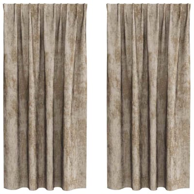 vidaXL Velvet Gordijnen 2 st champagne 175 x 140 cm Fluweel