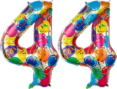Cijfer Ballonnen Ballon Cijfer 44 Verjaardag Versiering Feest Helium Ballonnen Cijferballon Folieballon Kleur Xl Formaat