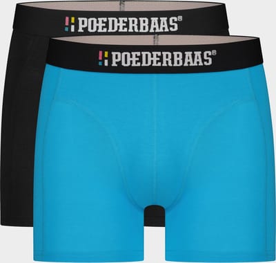 Poederbaas Bamboo Boxershorts (2-pack) – Zwart/Blauw - Maat L - Boxershort Heren - Onderbroeken Heren - Bamboe