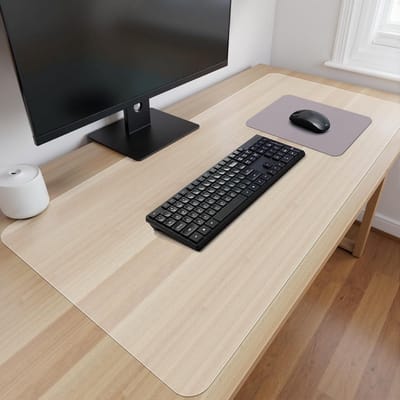 Transparante Bureaumat, 120 x 43 cm Grote PVC Bureauonderlegger, Waterdicht, Antislip,Ronde Randen, Voor Kantoor en Thuis
