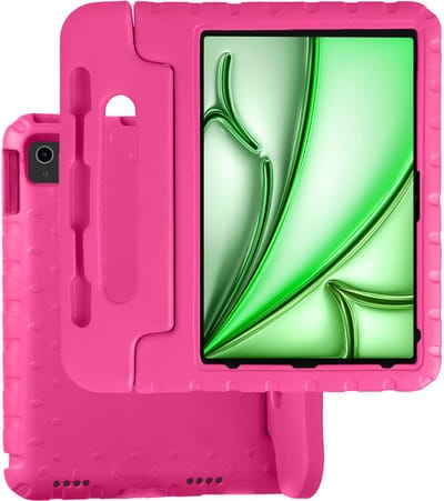 Hoesje Geschikt voor Apple iPad Air M3/M4 (2025/2026) - 13 inch - Kinderhoes Shockproof Bumper - Kidsproof Case - Tablet Hoes - Kinder Hoes Cover - Roze