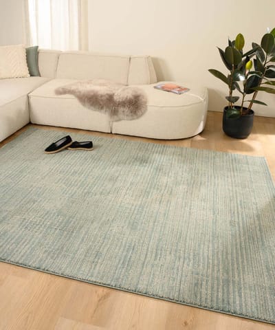 Vloerkleed strepen - Fancy Lines mintgroen 80x150