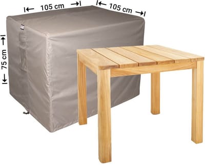 Raffles Covers Beschermhoes tuintafel - 105 x 105 H: 75 cm - RT105 - Waterdicht - Ademend - UV-bestendig - Elastisch rijgkoord - Beschermhoes tuinmeubelen
