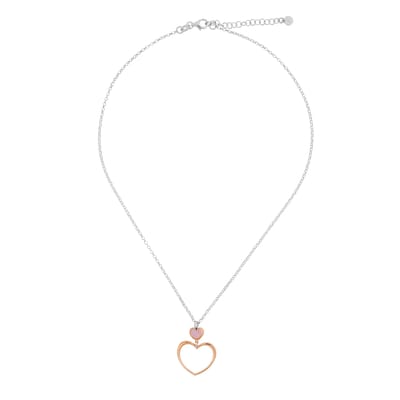 Orphelia 'Mada' Dames 925 Sterling Zilveren Ketting met Hanger - Zilver/Roze ZK-7389