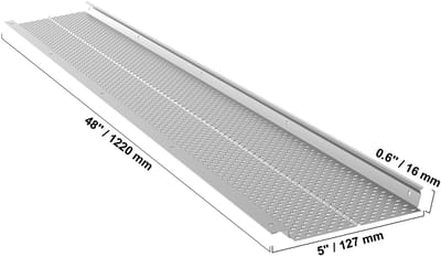 Dakgootbeschermers - Aluminium Dakgootroosters - Set Van 26 - Totale Lengte 31 m - Breedte 12,7 cm - Gatdiameter 5,1 mm - Dikte 0,5 mm - Universele Pasvorm