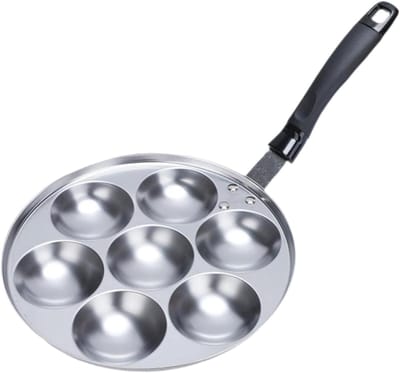 Takoyaki Maker - Poffertjespan Grillplaat - Snacks Maken - 7 Gaten Ontwerp - 25.5 cm Diameter - Zwart