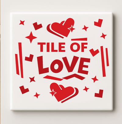 Tegel van Liefde 15x15cm – Romantische Rode Hart Keramische Wanddecoratie – Valentijnscadeau – Leuke Huis- en Slaapkamerdecoratie