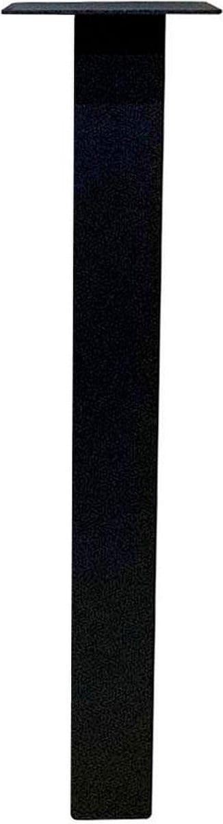 Stalen rechte tafelpoot zwart vierkant 8 bij 8 cm en hoogte 90 cm (8 x 8 cm) - Set van 4 stuks