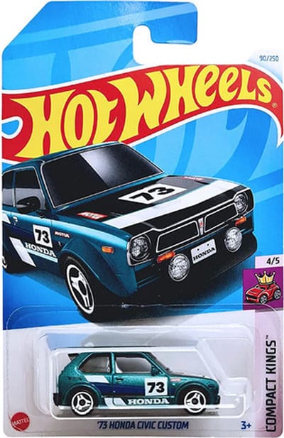 HOT WHEELS HONDA CIVIC CUSTOM SEA GREEN 90/250 1:64 HW COMPACT KINGS 4/5