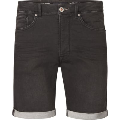 Petrol Industries Heren Denim Short - Slim Fit - Stretch - Korte Broek - Elastische Tailleband - Spijkerbroek - Herenkleding - Zwart - Maat S