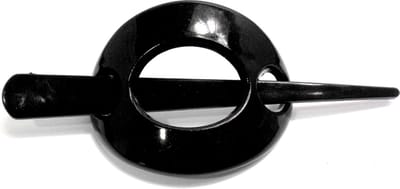 Knot haarklem met pin zwart