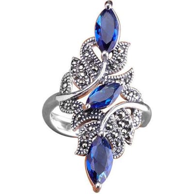Klassieke Mode Trouwring Prachtige Blauwe Zirkoon Vrouwelijke Ring 2023 Mode Nieuwe Bruiloft Sieraden Nieuwjaar Cadeau 9 gray