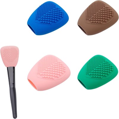 Reis Makeup Kwasten Beschermers met Reinigingsmat - Herbruikbare Silicone Covers in Diverse Kleuren voor Makeup Liefhebbers