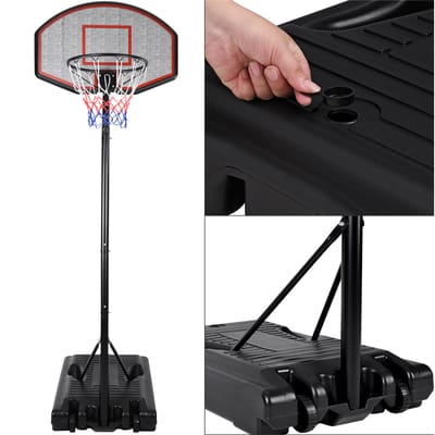 Basketbalring met Verstelbare Mand 257- 305cm Wielen