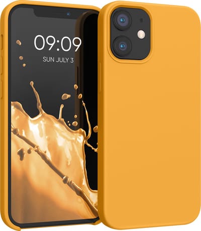 kwmobile telefoonhoesje geschikt voor Apple iPhone 12 mini - Hoesje met siliconen coating - Smartphone case in mango