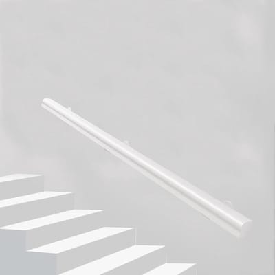 Witte massief houten trapleuning voor binnen - Wandgemonteerde houten trapleuningen, binnentrapleuning Huis Tuin Gangsteun Stang Lofts Decorrails Stapbaluster(300cm)