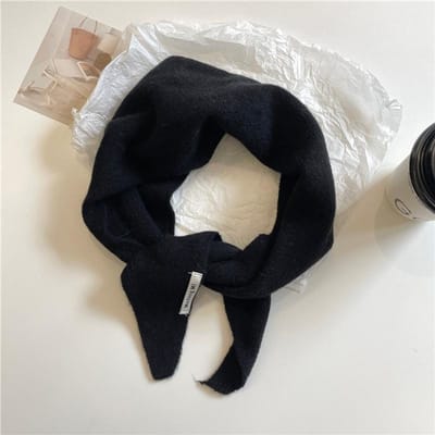 Hiver Corée Tricoté Écharpe Triangle Laine Châle Chaud Écharpe Femmes Protection du Cou Petite Écharpe Écharpe Cachemire one size gray