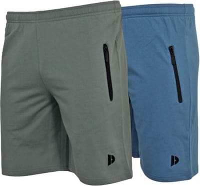 2-Pack Donnay Joggingshort (Nick) - Sportshort - Heren - Jungle green/Denim blue (663) - maat S