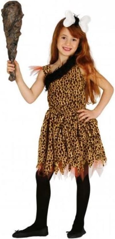 Fiestas Guirca - Jurk Cave girl (3-4 jaar) - Carnavalskleding - Carnaval - carnavalskleding 2027 - Carnaval kostuum