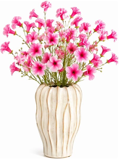 Mica Decorations Kunstbloem Petunia Floral - 8x - H89 cm - roze - kunststof - stelen kunstbloemen - boeket - rozen bloemetjes