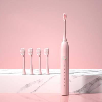 Elektrische Tandenborstel voor Volwassenen en Kinderen USB Oplaadbare Tandenborstels Snel Opladen voor 60 Dagen Pink