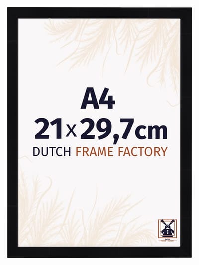 Fotolijst A4 21x29,7 cm - MDF - Zwart Hoogglans - Praag
