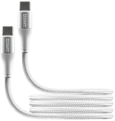 A-DAPT® USB-C naar USB-C kabel 1 m - PRO-uitvoering - wit - data- en laadkabel