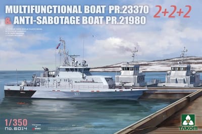 Takom Modelbouwpakket Militaire voertuigen - 6014 Multifunctional Boat PR.23370 - Anti-Sabotage Boat PR.21980 - 6 Schepen! Plastic - 1:350 - Modelbouw
