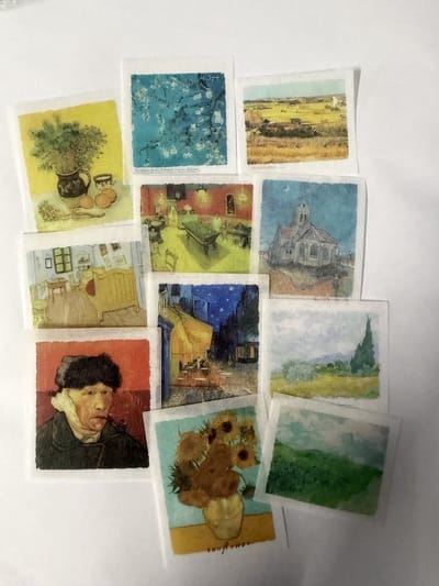 Artistieke Washi Stickers - Vintage stickers - 50 stuks - Washi papier - Bullet Journal Planner Agenda - Loving Vincent - Scrapbook Bujo Stickers - CHPN