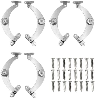 Dailygoods- Keuken Scharnier RVS - Inboorscharnier - Kast Scharnieren - Flip Scharnieren - 3 Sets - 6 Stuks - Kastscharnier