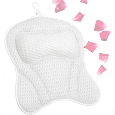 Badkussen - Badkussens Voor In Bad - Nekkussen Bad - Hoofdsteun Bad - Antislip - Spa Kussen - Jacuzzi Accessoires - Wit