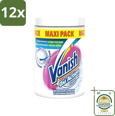 Vanish Oxi Action - Vlekkenverwijderaar Poeder - Witte Was - Maxi Pack - 1 Kg - Voordeelverpakking - 12 stuks - Waspoeder - Wasmiddel