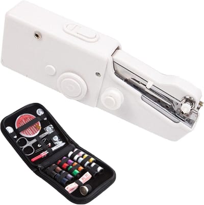 Handzame Naaimachine - Mini Naaier - Snelle Kledingreparatie - Draadloos Gebruik - 21 cm - Wit