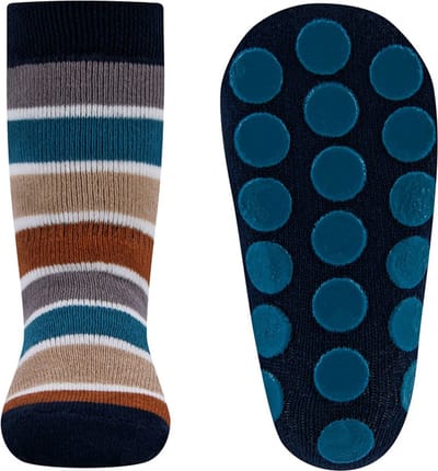 Ewers Antislipsok - Gestreept - Donkerblauw/Bruin/Beige/Staalblauw/Grijs/Wit - Siliconennoppen-19/22