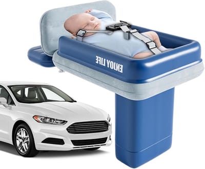 Baby Vliegtuig Bed - Kind Luchtmatras - Reizen Comfort - Veilig Stabiliteitssysteem - 74.5 x 52 cm - Grijs