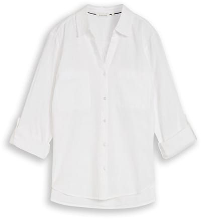 Tom Tailor - Blouse met borstzakjes - Maat 34 - White