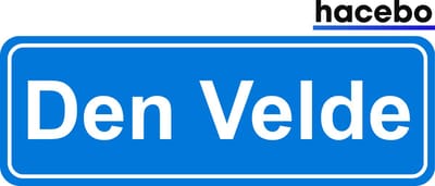 Hacebo - Plaatsnaam Sticker - 29x10 CM - Den Velde sticker - Verkeersborden sticker - grappige cadeaus - Den Velde