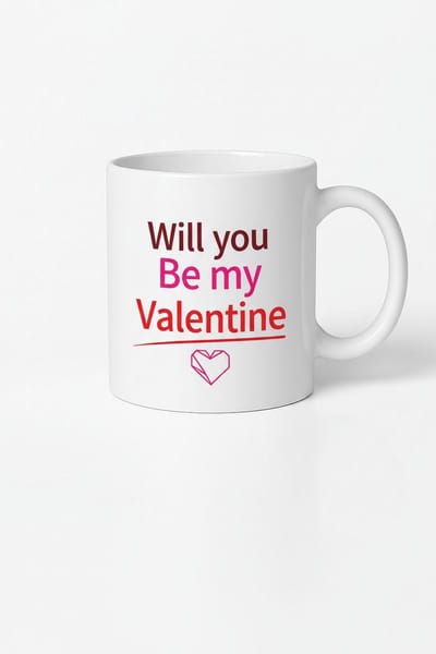 Valentijn Mok 'Will You Be My Valentine' | Romantische Vraag Beker | Perfect Cadeau Liefde